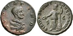Roman Imperial & Provincial ARABIA. Philippopolis. Divus Julius Marinus, father of Philip I, died circa 246/7. (Bronze, 22.5 mm, 7.92 g, 12 h), minted under his son, Philip I, c. 247-249. ΘЄΩ MAPINΩ B