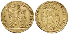 Early Medieval & Islamic CRUSADERS. Knights of Rhodes (Knights Hospitallers). Fabrizio del Carretto, 1513-1521. Ducat (Gold, 22 mm, 3.51 g, 12 h), imitating the Venetian Ducat, mint of Rhodes. •F•FABR