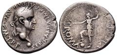 Roman Imperial Galba, 68-69. Denarius (Silver, 17.5 mm, 3.70 g, 6 h), Tarraco (?), circa April-December 68. SER GALBA IMP CAESAR AVG P M TR P Laureate head of Galba to right, globe at point of neck. R