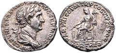 Roman Imperial Trajan, 98-117. Denarius (Silver, 18 mm, 3.25 g, 7 h), Rome, circa 116-117. IMP CAES NER TRAIAN OPTIM AVG GERM DAC Laureate and draped bust of Trajan to right. Rev. PARTHICO P M TR P CO
