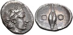 "Collection sans Pareille" of Ancient Greek Fractions, Part II SICILY. Leontinoi (?). Circa 415-413 BC. Litra or Diobol (Silver, 11 mm, 0.61 g, 9 h), The attribution to Leontionoi is uncertain - see b