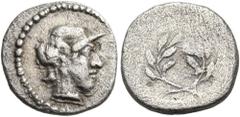"Collection sans Pareille" of Ancient Greek Fractions, Part II MACEDON. Uncertain mint. 420-390 BC. Obol (Silver, 9 mm, 0.47 g, 4 h). Youthful male head (Hermes?) to right, wearing a petasos with the 
