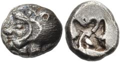 "Collection sans Pareille" of Ancient Greek Fractions, Part II NORTHWEST ASIA MINOR. Uncertain mint. Circa 500 BC. Obol (Silver, 7 mm, 0.59 g), close to the electrum issues of Herakleia Pontika (Eryth