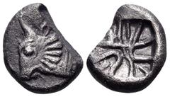 Greek DYNASTS OF LYCIA. Pre-dynastic period, Circa 520-470/60 BC. Third stater (Silver, 14 mm, 2.51 g). Head of bull to left. Rev. Incuse square divided into several sections. Falghera -. Müseler -. S