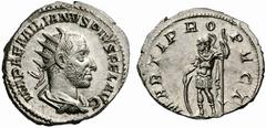 Coins of the Romans Aemilian. AD 253. Antoninianus (Silver, 3.99 g 12), Rome, c. April-August 253. IMP AEMILIANVS PIVS FEL AVG Radiate, draped and cuirassed bust of Aemilian to right. Rev. MARTI PROPV