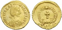Late Roman and Byzantine Coins Justa Grata Honoria. Augusta, circa AD 426-450. Tremissis (Gold, 1.48 g 6), Rome or Ravenna, c. 430-437. D N IVST GRAT HONORIA P F AVG Diademed and draped bust of Honori