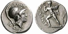 Coins of Thessaly, the BCD Collection Ainianes Circa 80s (- 40s?) BC. Hemidrachm (Silver, 2.35 g 1), Hypata. Daimeneos. DAIME - NEOS Head of Athena in Attic helmet to right. Rev. AINIAN-WN Phemios as 