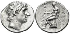 Greek SELEUKID KINGS. "Antiochos Soter", 246-circa 244 BC, or later. Tetradrachm (Silver, 28 mm, 16.60 g, 12 h), ΔΕΛ mint associated with Antioch on the Orontes. Diademed head of Antiochos I to right.