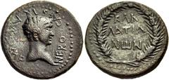 The Anthony Milavic Collection of Ancient Games Coins Prize Wreaths Simple wreaths MOESIA INFERIOR. Callatis. Nero, 54-68. (Bronze, 23.5 mm, 6.74 g, 12 h), c. 54-58/9. NERO CAESAR AVG IMP Bare head of