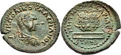 The Anthony Milavic Collection of Ancient Games Coins Prize Crowns Prize Crowns on altars PONTUS. Neocaesarea. Valerian I, 253-260. 5 Assaria (Bronze, 30.5 mm, 11.38 g, 12 h), commemorating the Sacred