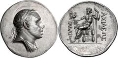 Greek KINGS OF PONTOS. Mithradates III, circa 220-200 BC. Tetradrachm (Silver, 34 mm, 16.86 g, 12 h). Diademed and draped bust of Mithradates to right. Rev. ΒΑΣΙΛΕΩΣ - MIΘ-PAΔATOY Zeus seated to left 