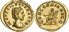 Roman Imperial & Provincial Otacilia Severa, Augusta, 244-249. Aureus (Gold, 21 mm, 4.40 g, 1 h), Rome, 246-248. M OTACIL SEVERA AVG Diademed and draped bust of Otacilia Severa to right. Rev. CONCORDI