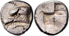 The Jonathan H. Kagan Collection of Ancient Greek Coins PAPHLAGONIA. Sinope. Circa 425-410 BC. Drachm (Silver, 18 mm, 6.10 g, 3 h), Aeginetic standard. Head of a sea eagle to left, with realistically 