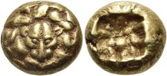 The Jonathan H. Kagan Collection of Ancient Greek Coins ISLANDS OFF IONIA, Samos. Circa 600-525 BC. Hekte (Electrum, 10 mm, 2.87 g). Head of panther or lioness within an aegis like border filling the 