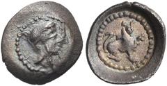 The Jonathan H. Kagan Collection of Ancient Greek Coins LYCIA. Tlos. Circa 400-360 BC. Hemiobol (Silver, 9.5 mm, 0.31 g, 4 h). Youthful male head to right, wearing kyrbasia. Rev. Panther seated to rig