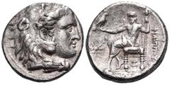 Greek KINGS OF MACEDON. Philip III Arrhidaios. Tetradrachm (Silver, 27 mm, 16.96 g, 4 h), in the name of Philip III Arrhidaios of Macedon and the types of Alexander III of Macedon, Arados mint, struck