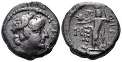 Greek SELEUKID KINGS. Antiochos VIII Epiphanes (Grypos), 121/0-97/6 BC. (Bronze, 17.5 mm, 5.49 g, 12 h), uncertain mint in Phoenicia or southern Coele Syria. Diademed head of Antiochos VIII to right. 