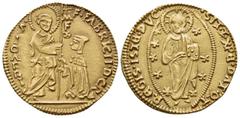Early Medieval & Islamic CRUSADERS. Knights of Rhodes (Knights Hospitallers). Fabrizio del Carretto, 1513-1521. Ducat (Gold, 22 mm, 3.48 g, 3 h), imitating the Venetian Ducat, mint of Rhodes. •F•FABRI