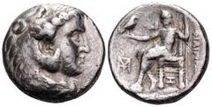 Greek KINGS OF MACEDON. Philip III Arrhidaios, 323-317 BC. Tetradrachm (Silver, 25 mm, 16.51 g, 2 h), in the name of Philip III of Macedon and types of Alexander III of Macedon, Babylon mint, struck u