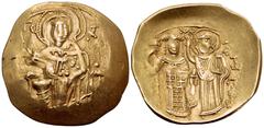Byzantine John III Ducas (Vatatzes), emperor of Nicaea, 1222-1254. Hyperpyron (Electrum, 22 mm, 4.50 g, 6 h), Magnesia, 1232-1254. IC - XC Christ enthroned facing, nimbate, wearing tunic and colobium,