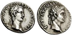 Coins of the Romans Gaius (Caligula), with Divus Augustus. AD 37-41. Denarius (Silver, 3.63 g 4), Rome, 37-38 . C CAESAR AVG GERM P M TR POT Laureate head of Caligula to right. Rev. DIVVS AVG PATER PA