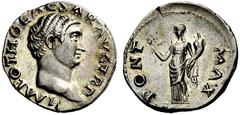 Coins of the Romans Otho. AD 69. Denarius (Silver, 3.46 g 7), 9 March - mid April 69. IMP OTHO CAESAR AVG TR P Bare head of Otho to right. Rev. PONT MAX Ceres standing left, holding two ears of grain 