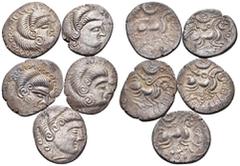 The Collection sans Pareille of Ancient Greek Fractions, Part III CELTIC, Gaul. Stater (Billon, 31.75 g). A large lot of five (5) Celtic billon staters from northern Gaul, all with inventory numbers w