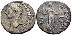 The Prof. James M. Collier Collection - Roman Imperial Coins Claudius, AD 41-54. As (Bronze, 26 mm, 10.01 g, 6 h), contemporary imitation, Rome, circa 41-50. [TI CLAVDIVS CAESAR] AVG P M TR P IMP Head