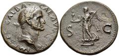 The Prof. James M. Collier Collection - Roman Imperial Coins Galba, 68-69. Sestertius (Orichalcum, 34 mm, 22.29 g, 6 h), Rome, circa late summer-October 68. IMP SER GALBA CAE AVG [TR P] Laureate and d
