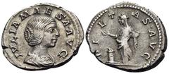 The Prof. James M. Collier Collection - Roman Imperial Coins Julia Maesa, Augusta, 218-224/5. Denarius (Silver, 20.5 mm, 3.25 g, 12 h), Rome, 222-224. IVLIA MAESA AVG Draped bust of Julia Maesa to rig