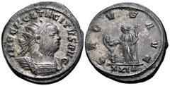 The Prof. James M. Collier Collection - Roman Imperial Coins Tacitus, AD 275-276. Antoninianus (Billon, 24 mm, 4.42 g, 6 h), Rome. IMP C M CL TACITVS AVG Radiate and cuirassed bust of Tacitus to right