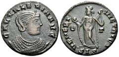 The Prof. James M. Collier Collection - Roman Imperial Coins Galeria Valeria, Augusta, 293(?)-311. Follis (Bronze, 24.5 mm, 6.38 g, 12 h), Siscia, 310-311. GAL VALERIA AVG Diademed bust of Galeria Val