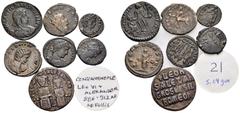 The Prof. James M. Collier Collection - Large Lots LATE ROMAN & BYZANTINE. Circa 3rd-9th century. (Bronze, 22.20 g). Large lot of seven (7) Roman imperial and Byzantine bronze coins, including a Theod