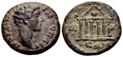 Roman Provincial BITHYNIA. Nicaea. Marcus Aurelius, as Caesar, 139-161. (Bronze, 16 mm, 3.12 g, 7 h). Μ ΑΥ ΑΝΤΟ-ΝΙΝΟC ΚΑΙC Bare head of Marcus Aurelius to right. Rev. ΝΙ-ΚΑ/ΙΕΩΝ Hexastyle temple with 