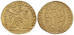 Early Medieval & Islamic CRUSADERS. Knights of Rhodes (Knights Hospitallers). Fabrizio del Carretto, 1513-1521. Ducat (Gold, 22 mm, 3.50 g, 11 h), imitating the Venetian Ducat, mint of Rhodes. •F•FABR