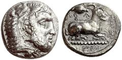 GREEK COINS Cyprus Salamis. Evagoras I. Circa 411-374 BC. Stater (Silver, 10.74 g 9). E u fa go ro , (in Cypriot syllabic script). Head of bearded Herakles to right, wearing lion skin headress. Rev. B