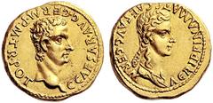 ROMAN AND BYZANTINE COINS Gaius (Caligula), with Agrippina Senior. AD 37-41. Aureus (Gold, 7.73 g 1), Lugdunum, 37-38. C CAESAR.AVG.GERM.P.M.TR.POT Bare head of Gaius to right. Rev. AGRIPPINA MAT C CA