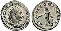 ROMAN AND BYZANTINE COINS Aemilian. AD 253. Antoninianus (Silver, 3.74 g 12). IMP CAES AEMILIANVS P F AVG Radiate, draped and cuirassed bust of Aemilian to right. Rev. APOL CONSERVAT Apollo, nude, sta