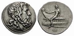 GREEK COINS Kings of Macedon Antigonos III Doson. 229-221 BC. Tetradrachm (Silver, 17.07 g 12), Amphipolis, 228-227. Head of Poseidon to right, wearing wreath of seaweed. Rev. BAΣIΛEΩΣ ANTIΓONOΥ Apoll