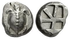 GREEK COINS Islands off Attica Aegina. Circa 480-457 BC. Stater (Silver, 12.49 g). Sea turtle with line of pellets down the back of its shell. Rev. Square incuse with large skew pattern. Gulbenkian 52