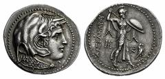 GREEK COINS Ptolemaic Kings of Egypt -. Tetradrachm (Silver, 15.52 g 1), Alexandria, c. 311-306 BC. Head of the deified Alexander III to right, wearing mitra of Dionysos and elephant skin headdress, w