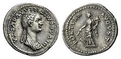 ROMAN AND BYZANTINE COINS Domitilla Junior, sister of Domitian. Died before AD 69. Denarius (Silver, 3.60 g 6), struck under Domitian, Rome, 82-83. DIVA DOMITILLA AVGVSTA Draped bust of Domitilla to r