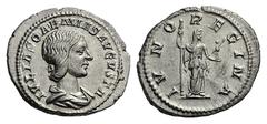ROMAN AND BYZANTINE COINS Julia Soaemias. Augusta, AD 218-222. Denarius (Silver, 3.21 g 12), Rome. IVLIA SOAEMIAS AVGVSTA Draped bust of Julia Soaemias to right. Rev. IVNO REGINA Juno, veiled, standin
