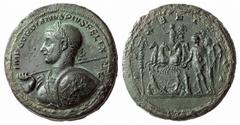 ROMAN AND BYZANTINE COINS -. Medallion (Bimetallic, copper and orichalcum, 37mm, 65.96 g 12), Rome, 243-244. IMP GORDIANVS PIVS FELIX AVG Laureate and cuirassed bust of Gordian III to left, holding a 