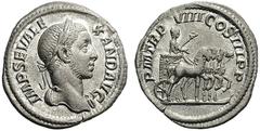 ROMAN AND BYZANTINE COINS Severus Alexander. AD 222-235. Denarius (Silver, 19mm, 2.75 g 11), Rome, 229. IMP SEV ALEXAND AVG Laureate head of Severus Alexander to right. Rev. P M TR P VIII COS III P P 