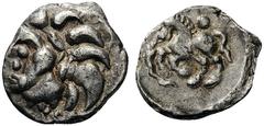 CELTIC COINS Britain Germany. Vindelici, mid 1st century BC. Quinarius (Silver, 14mm, 1.79 g 11), South Germany, especially the area north of Switzerland. Debased head to left, a precursor of the ‘Büs