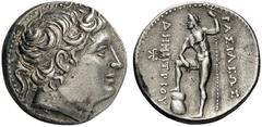 GREEK COINS Kings of Macedon Demetrios I Poliorketes, 306-283 BC. Tetradrachm (Silver, 27mm, 17.00 g 7), Pella, c. 289-288. Diademed head of Demetrios to right, wearing bull’s horn above his forehead.