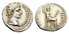 Tiberius, 14-37. Denarius (Silver, 18mm, 3.77 g 11), of the so-called Tribute Penny type, Lugdunum, c. 15-18 (group 2). TI CAESAR DIVI AVG F AVGVSTVS Laureate head of Tiberius to right, with one ribbo