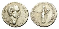 Galba, 68-69. Denarius (Silver, 17mm, 3.74 g 7), Spanish mint (Tarraco?), 68. SER GALBA IMPERATOR Laureate head of Galba to right. Rev. CONCORDIA PROVINCIARVM Concordia standing left, holding branch i