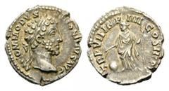 Commodus, 177-192. Denarius (Silver, 19mm, 2.84 g 6), Rome, 181-182. M COMMODVS ANTONINVS AVG Laureate and bearded head of Commodus to right. Rev. TR P VII IMP IIII COS III P P Providentia standing le